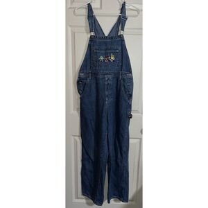 Vtg M&M candy  Denim Overalls Retro Halloween Scarecrow  L Embroidered Carpenter